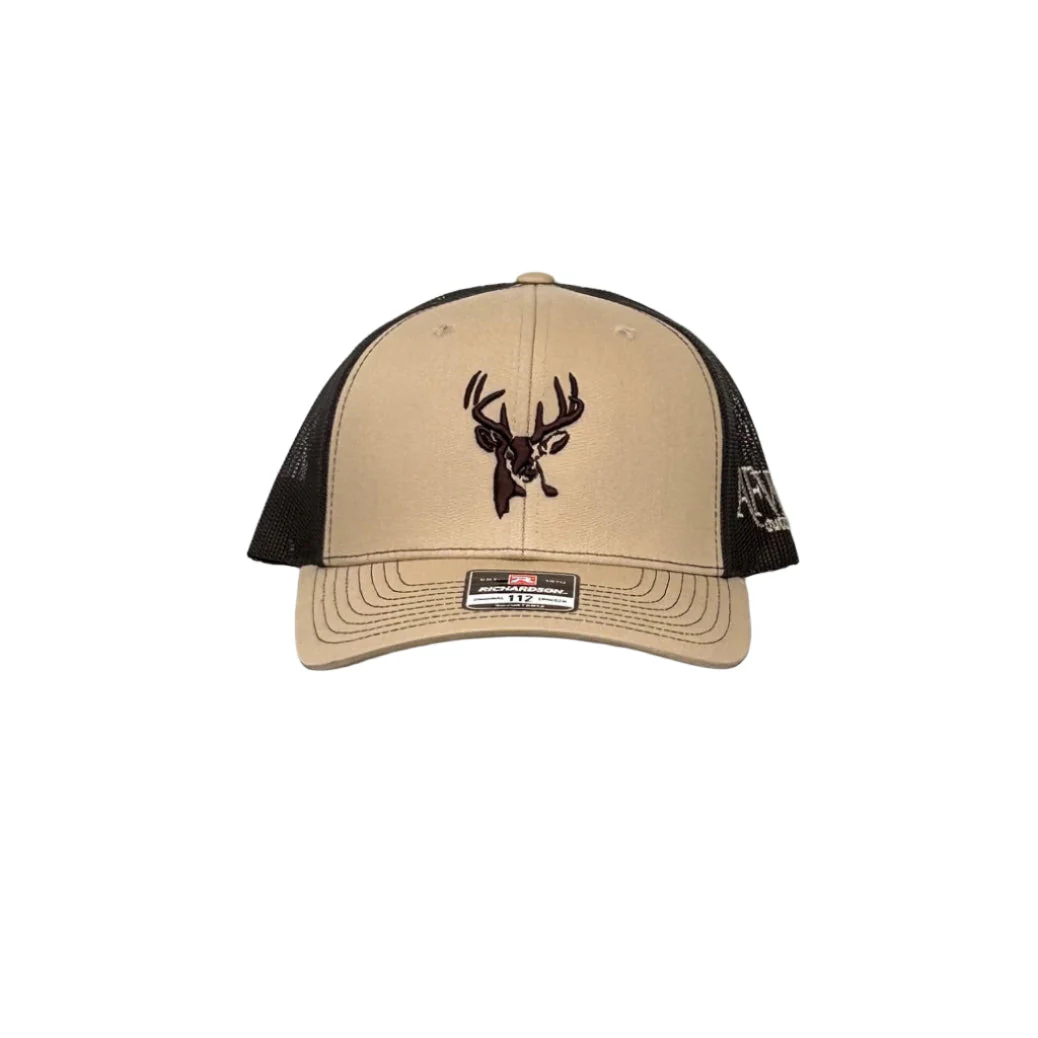 American Flyway Waterfowl 112 Khaki / Coffee Buck Logo Trucker - Image 5