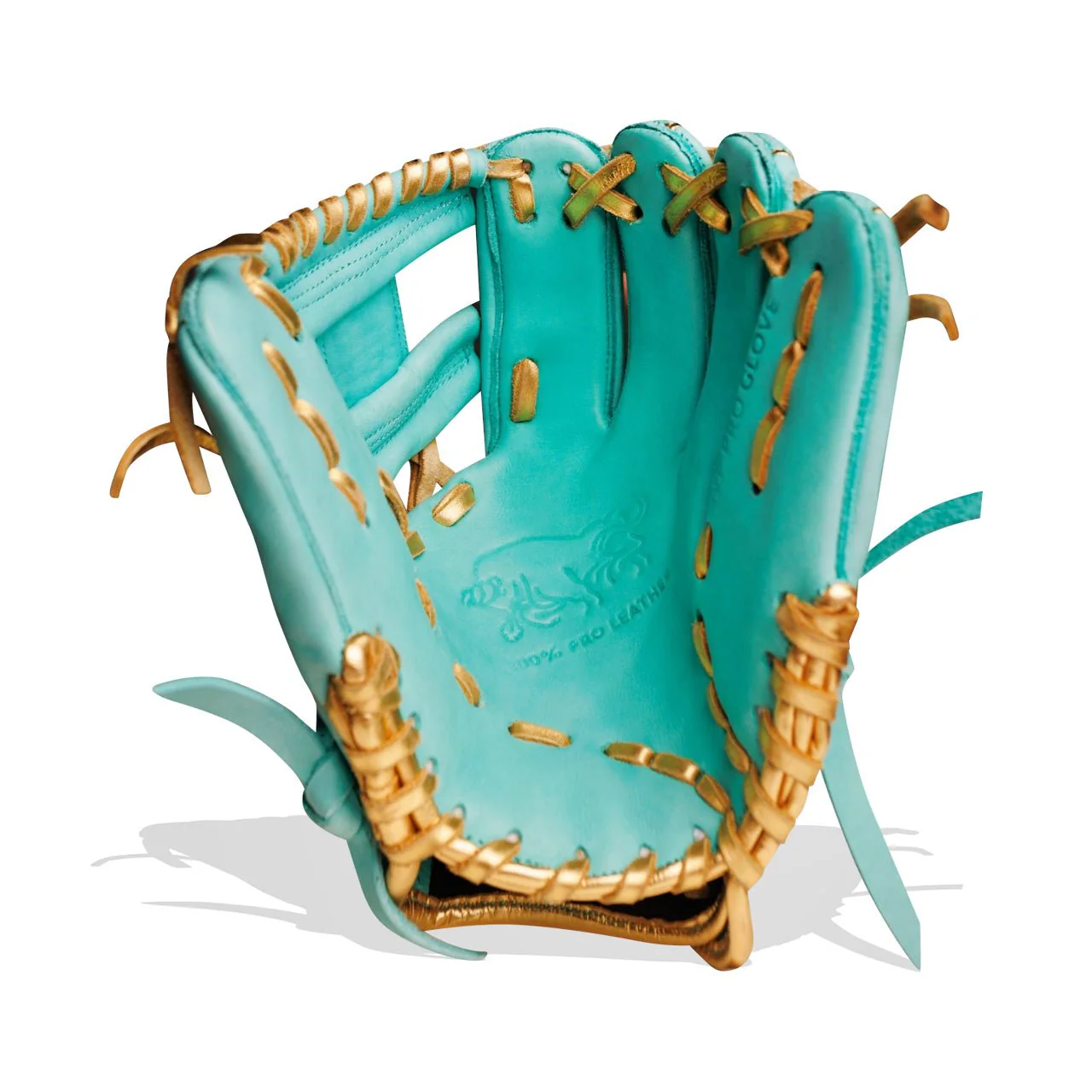 Resilient SFBL Relic MXT Series - Mint & Gold Baseball Glove - Image 4