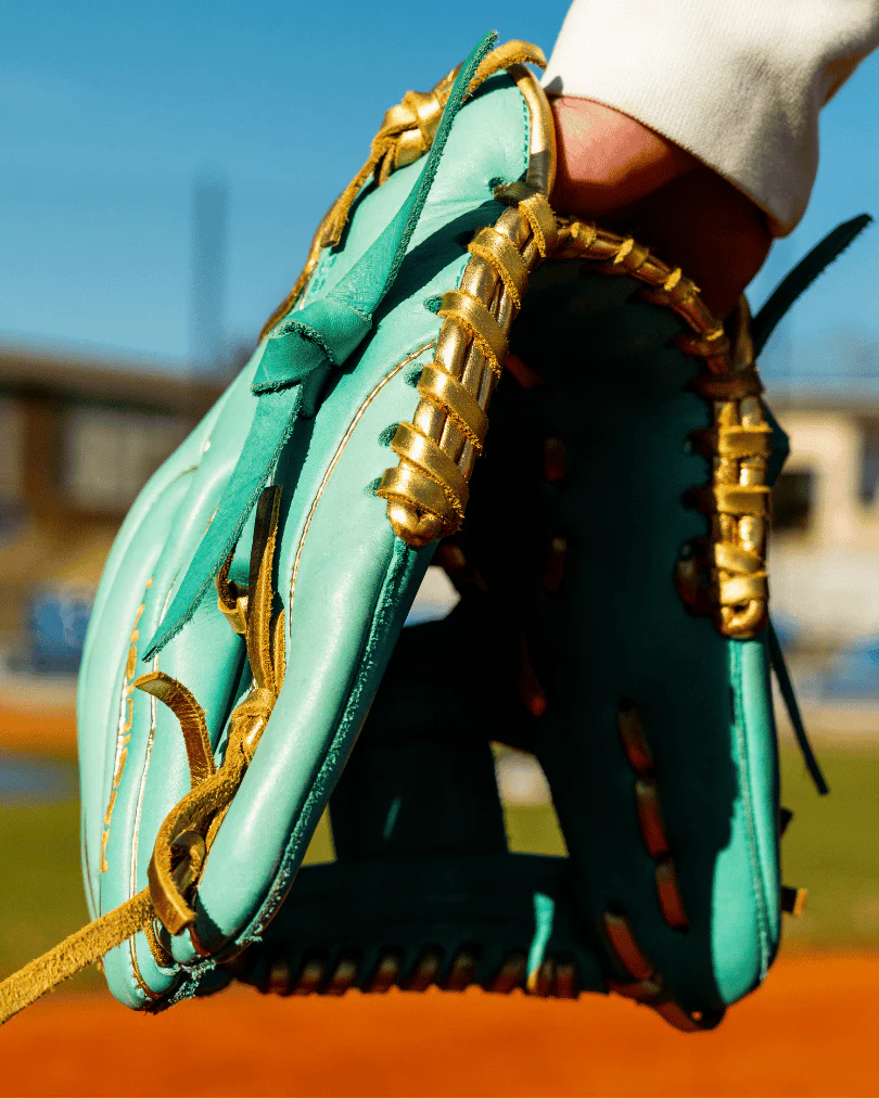 Resilient SFBL Relic MXT Series - Mint & Gold Baseball Glove - Image 5