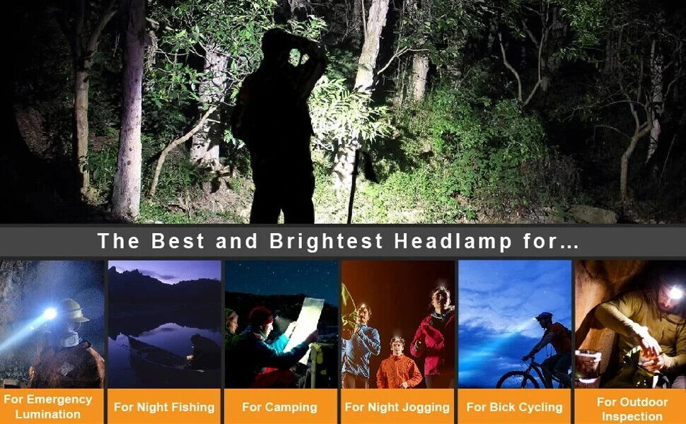 MUCITUP T6 Rechargeable LED Headlamp, Zoom Focus, 4 Modes, USB-C, IP55, Black/Red - Image 12