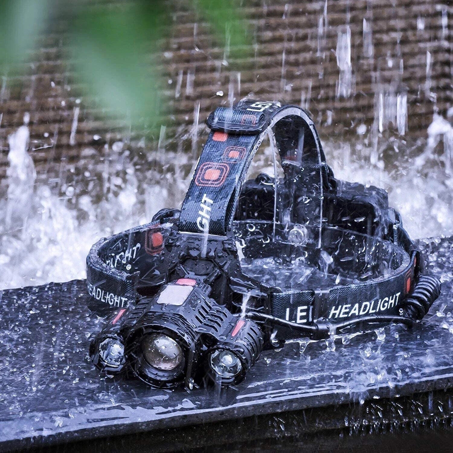 MUCITUP T6 Rechargeable LED Headlamp, Zoom Focus, 4 Modes, USB-C, IP55, Black/Red - Image 4